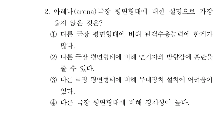 2019 서울시 7급 건축계획학 2번 실제 문제