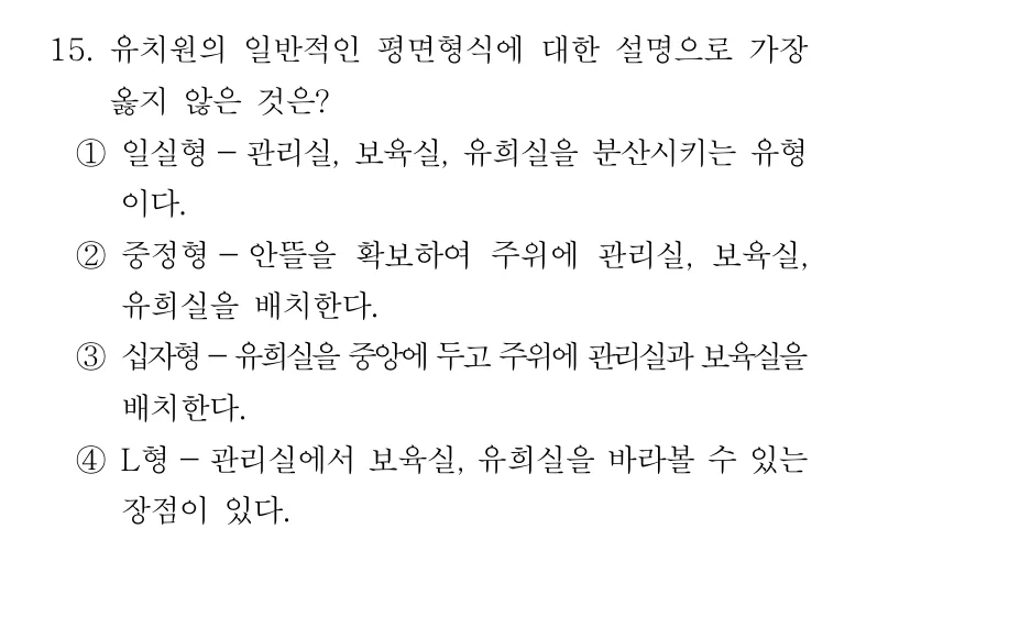 2019 서울시 9급 건축계획 (2월) 15번 실제 문제