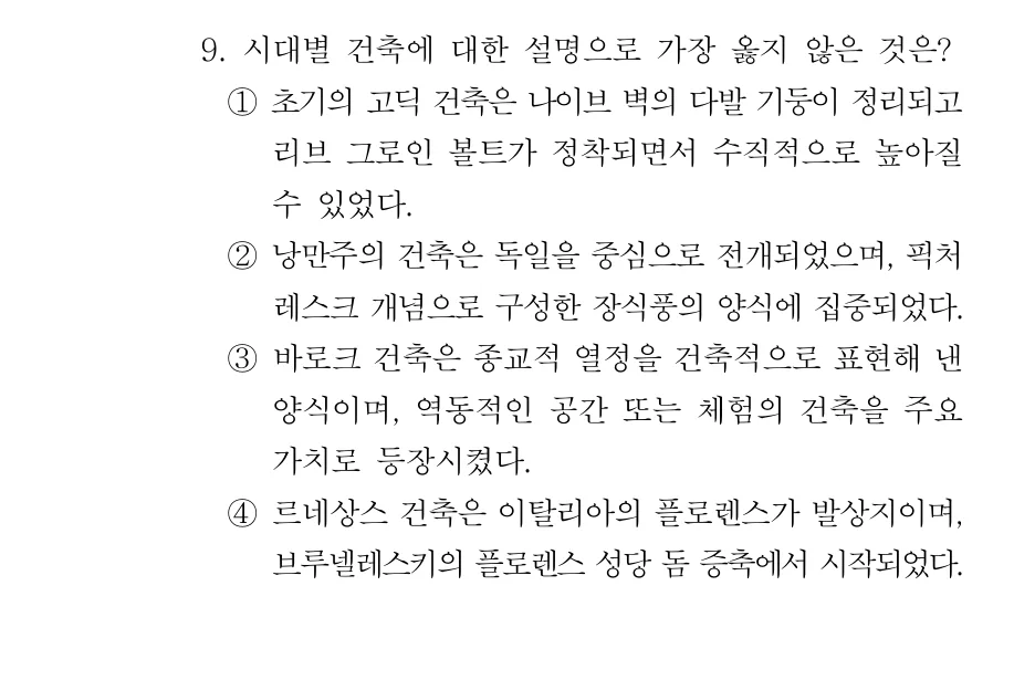 2019 서울시 9급 건축계획 9번 실제 문제