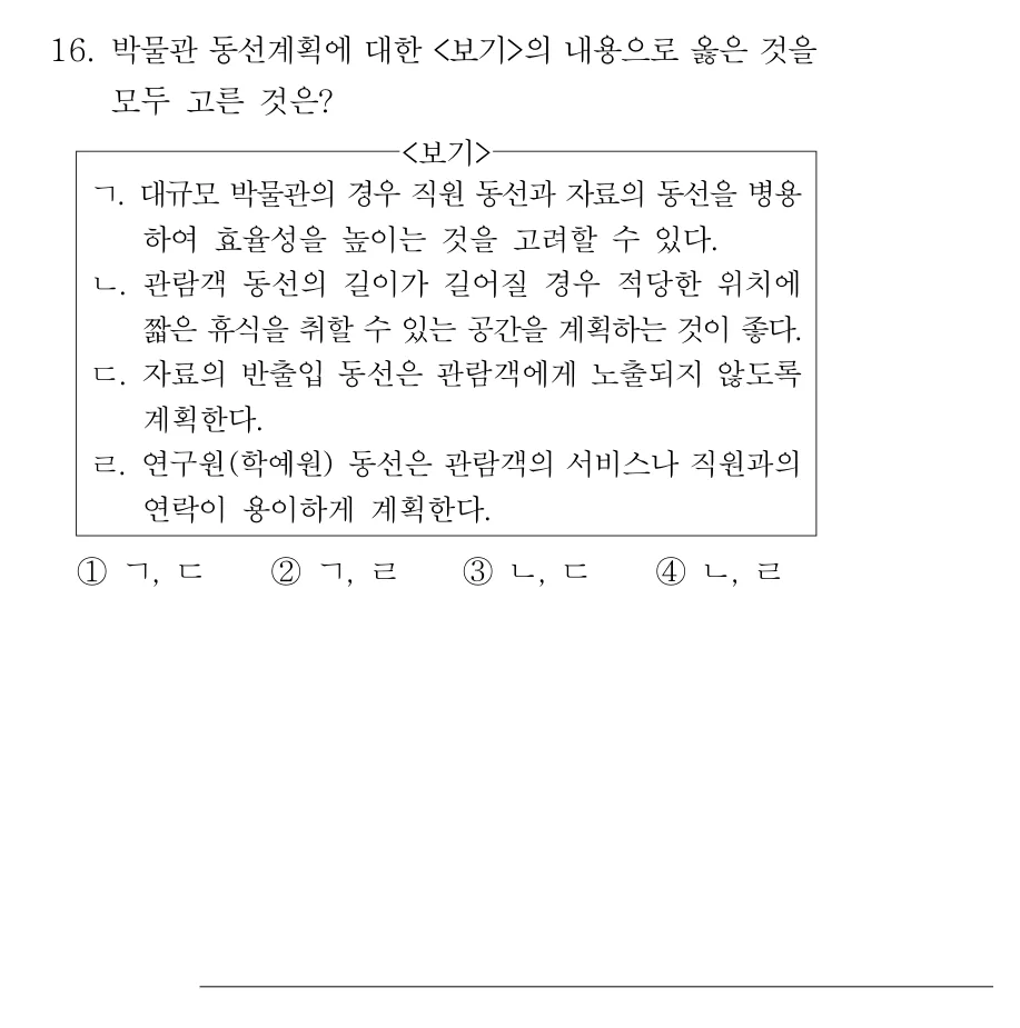 2019 서울시 9급 건축계획 16번 실제 문제