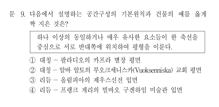 2020 국가직 7급 건축계획학 9번 실제 문제