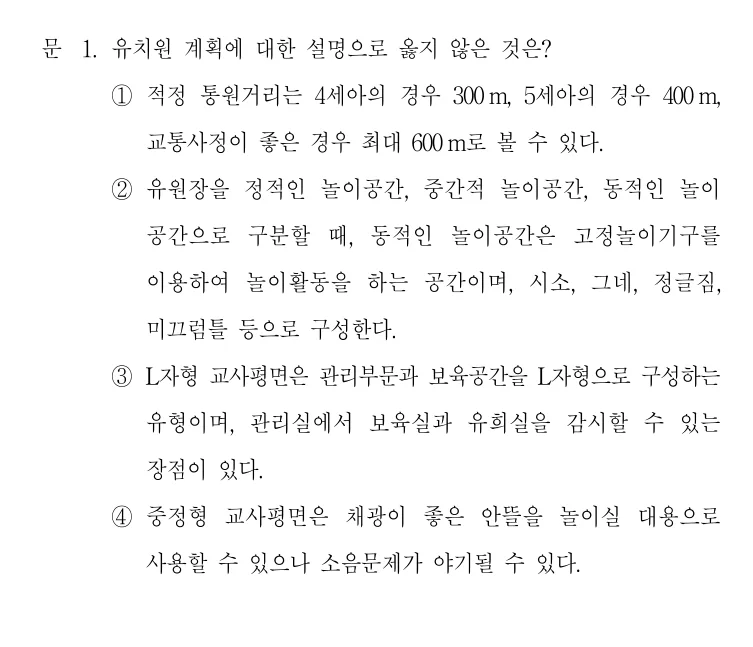 2021 국가직 7급 건축계획학 1번 실제 문제