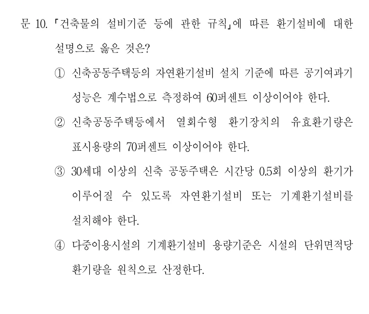 2021 국가직 7급 건축계획학 10번 실제 문제