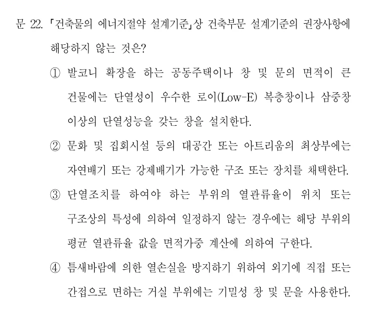 2021 국가직 7급 건축계획학 22번 실제 문제