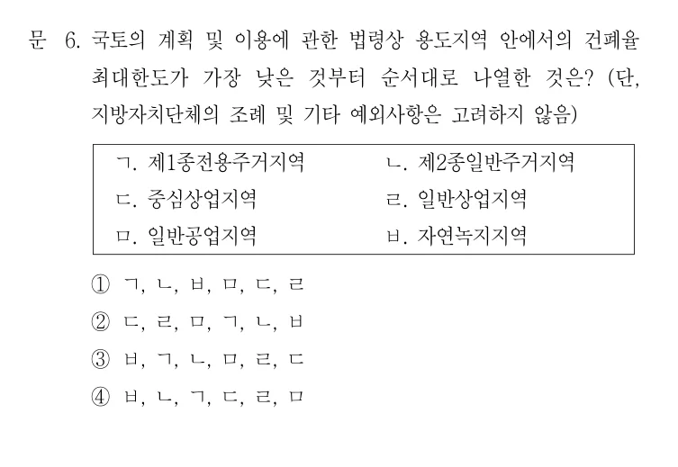 2022 지방직 7급 건축계획학 6번 실제 문제