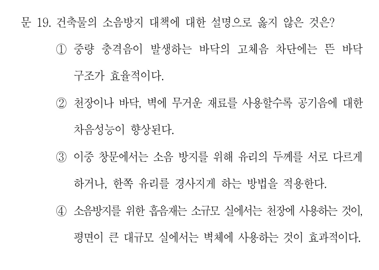 2022 국가직 7급 건축계획학 19번 실제 문제