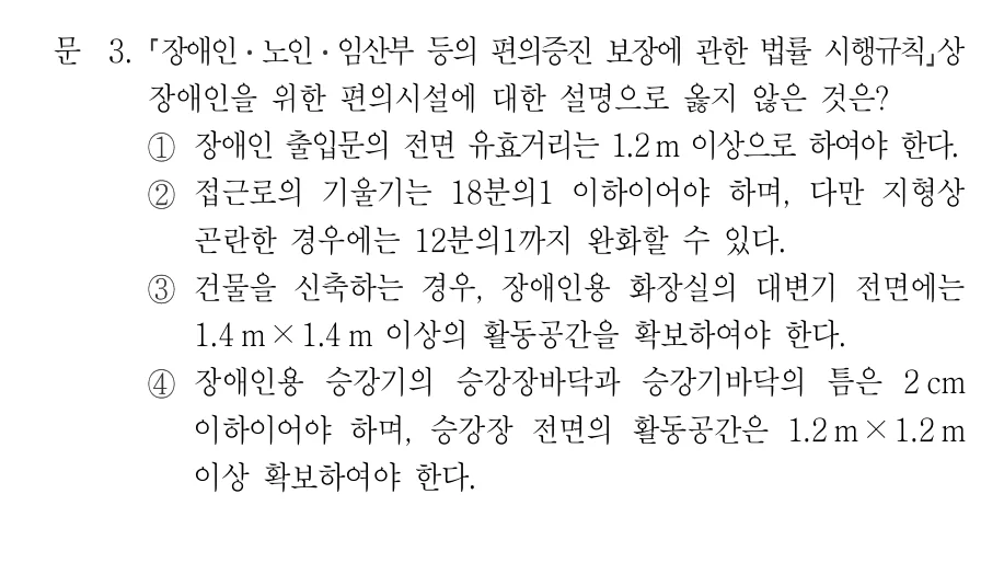 2022 국가직 9급 건축계획 3번 실제 문제