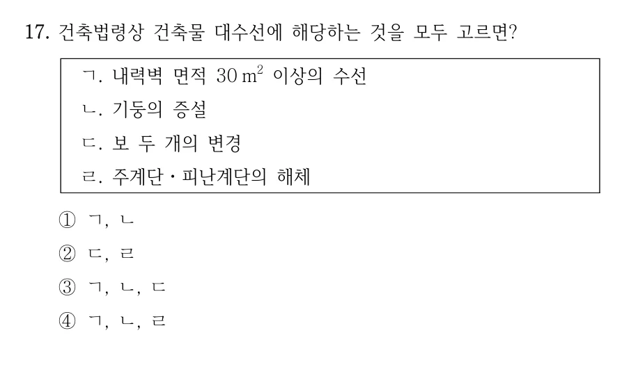 2023 지방직 7급 건축계획학 17번 실제 문제