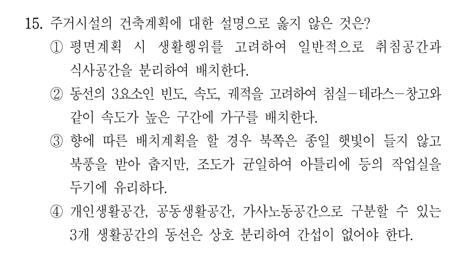 2023 지방직 9급 건축계획 15번 실제 문제