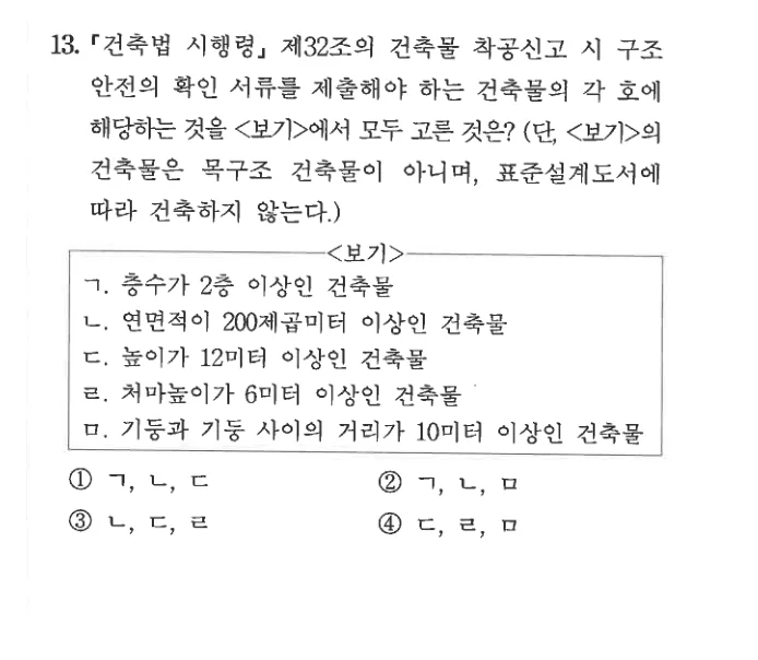 2024 서울시 7급 건축계획학 13번 실제 문제