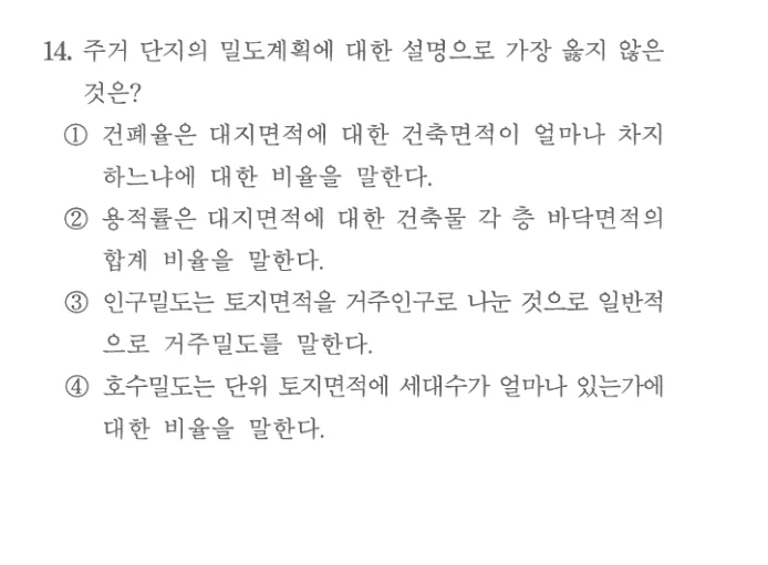 2024 서울시 9급 건축계획 14번 실제 문제