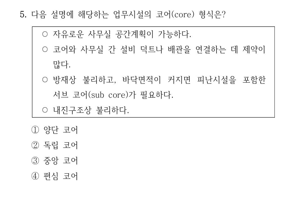 2025 국가직 9급 건축계획 5번 실제 문제