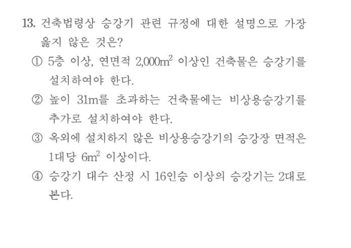 2025 서울시 7급 건축계획학 13번 실제 문제