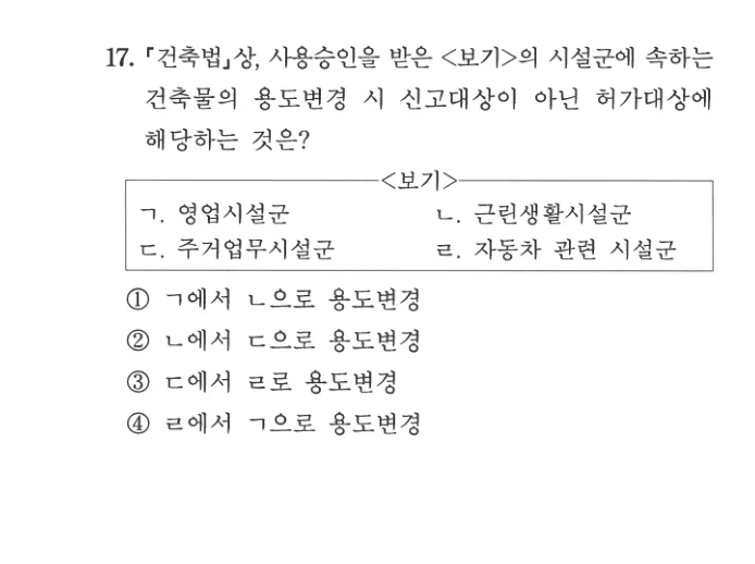 2025 서울시 7급 건축계획학 17번 실제 문제